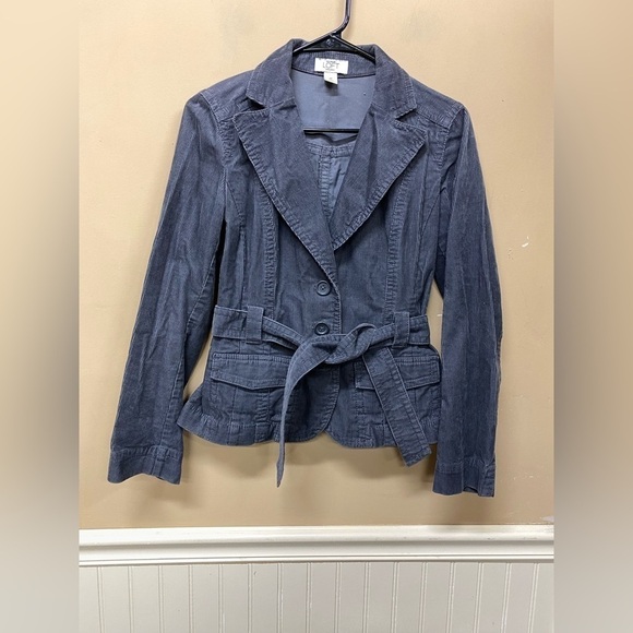 Loft Womens Gray Corduroy Jacket Size 6 Petite - Picture 1 of 4